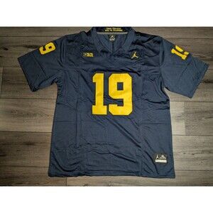 Bryce Underwood #19 Michigan Wolverines Blue Football Jersey Men's XL